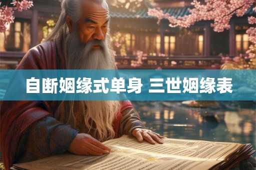 自断姻缘式单身 三世姻缘表
