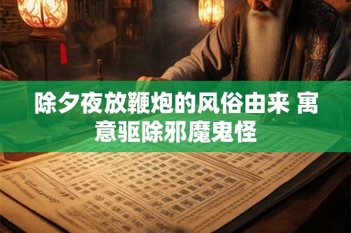 除夕夜放鞭炮的风俗由来 寓意驱除邪魔鬼怪