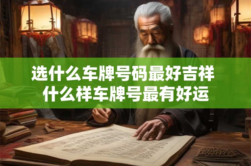 选什么车牌号码最好吉祥 什么样车牌号最有好运