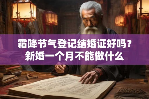 霜降节气登记结婚证好吗？新婚一个月不能做什么