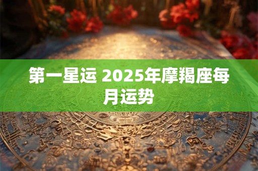 第一星运 2025年摩羯座每月运势