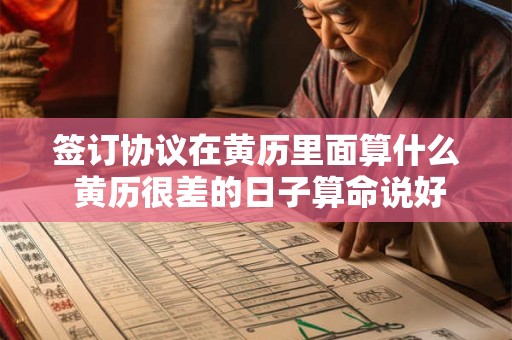 签订协议在黄历里面算什么 黄历很差的日子算命说好