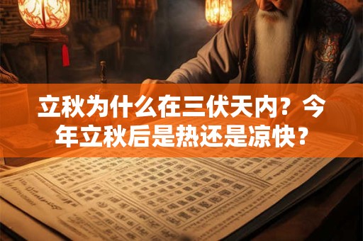 立秋为什么在三伏天内？今年立秋后是热还是凉快？