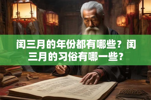 闰三月的年份都有哪些？闰三月的习俗有哪一些？
