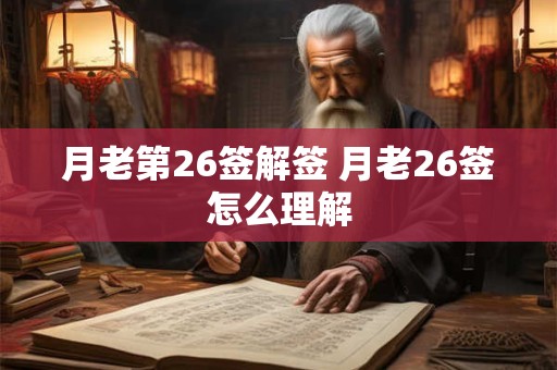 月老第26签解签 月老26签怎么理解