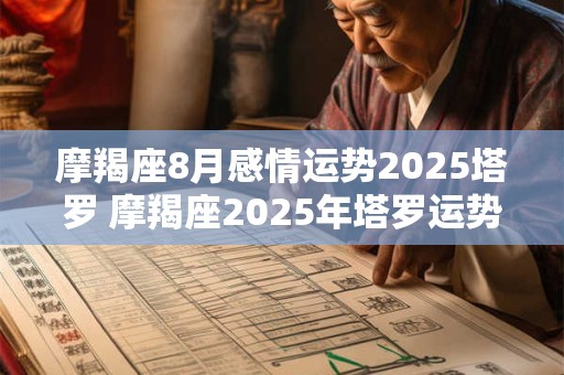 摩羯座8月感情运势2025塔罗 摩羯座2025年塔罗运势