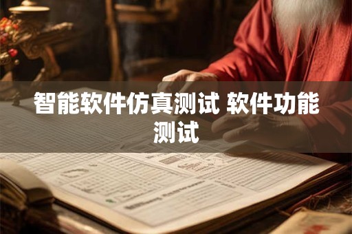 智能软件仿真测试 软件功能测试