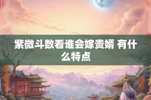 紫微斗数看谁会嫁贵婿 有什么特点