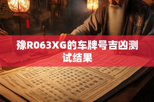 豫R063XG的车牌号吉凶测试结果