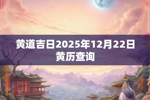 黄道吉日2025年12月22日黄历查询