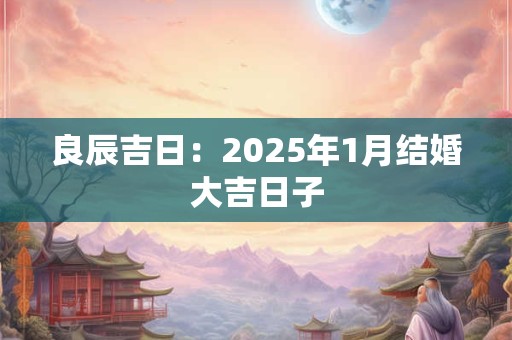 良辰吉日：2025年1月结婚大吉日子