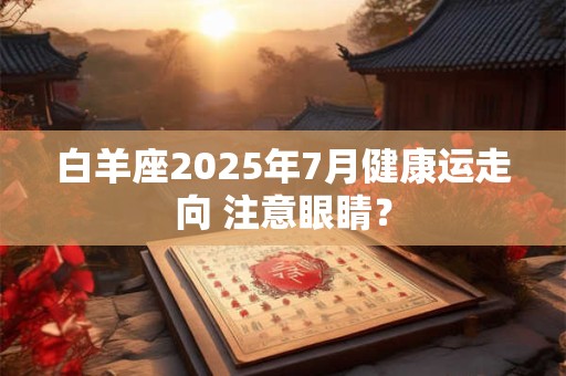 白羊座2025年7月健康运走向 注意眼睛？