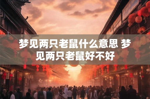 梦见两只老鼠什么意思 梦见两只老鼠好不好