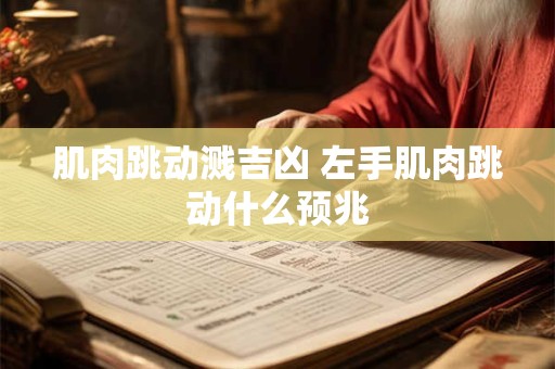 肌肉跳动溅吉凶 左手肌肉跳动什么预兆