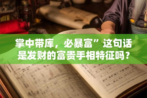 掌中带库，必暴富”这句话是发财的富贵手相特征吗？