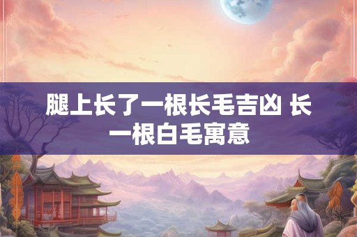 腿上长了一根长毛吉凶 长一根白毛寓意