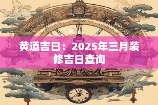 黄道吉日：2025年三月装修吉日查询