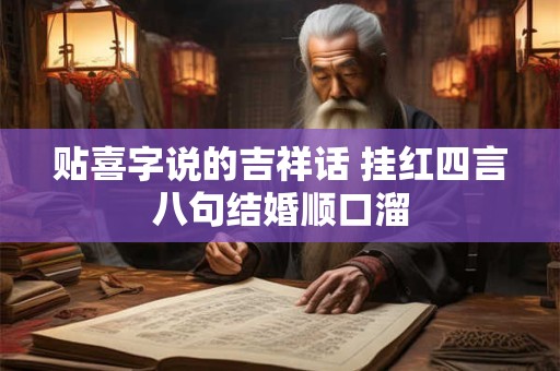 贴喜字说的吉祥话 挂红四言八句结婚顺口溜