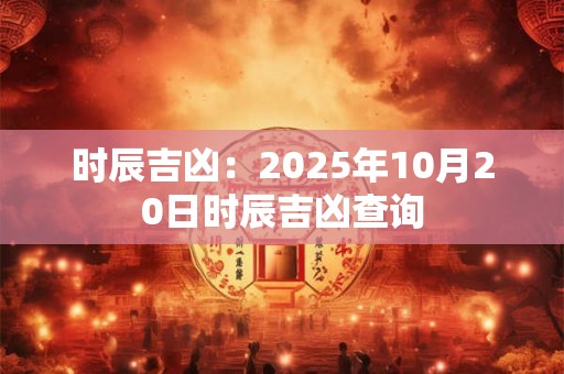 时辰吉凶：2025年10月20日时辰吉凶查询