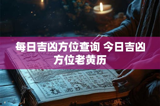 每日吉凶方位查询 今日吉凶方位老黄历