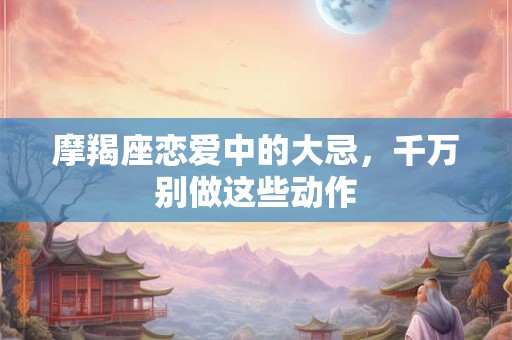 摩羯座恋爱中的大忌，千万别做这些动作