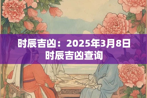 时辰吉凶：2025年3月8日时辰吉凶查询