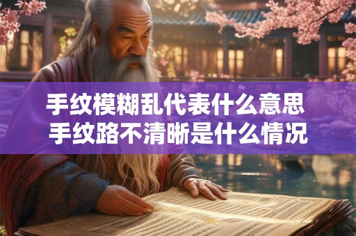 手纹模糊乱代表什么意思 手纹路不清晰是什么情况