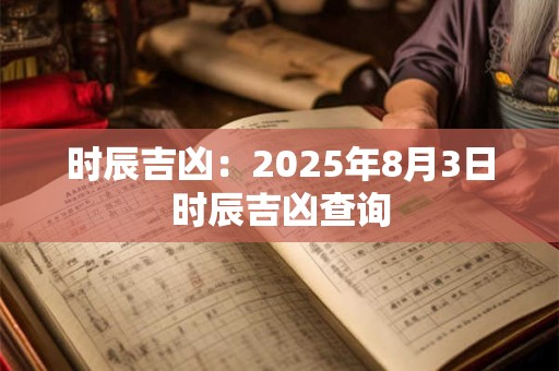 时辰吉凶：2025年8月3日时辰吉凶查询