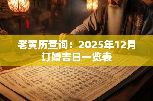 老黄历查询：2025年12月订婚吉日一览表