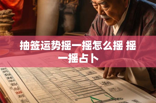 抽签运势摇一摇怎么摇 摇一摇占卜