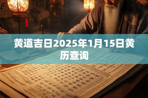 黄道吉日2025年1月15日黄历查询