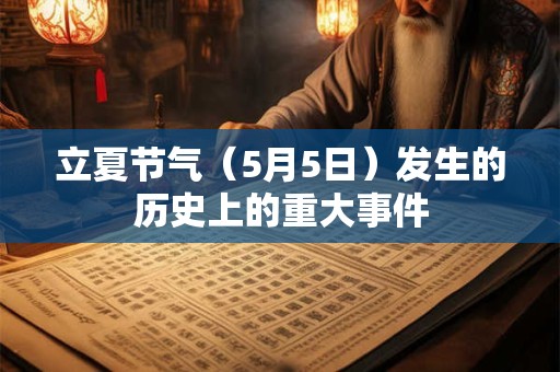 立夏节气（5月5日）发生的历史上的重大事件