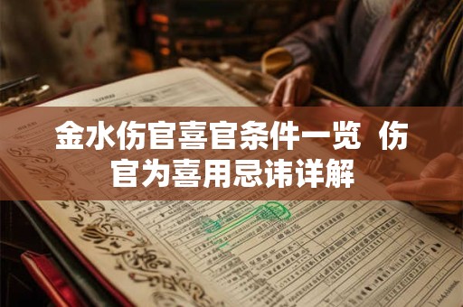 金水伤官喜官条件一览  伤官为喜用忌讳详解