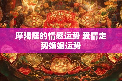摩羯座的情感运势 爱情走势婚姻运势