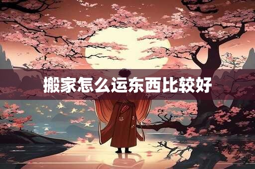 搬家怎么运东西比较好