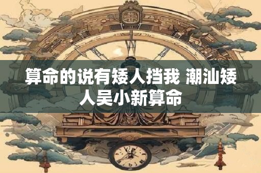 算命的说有矮人挡我 潮汕矮人吴小新算命