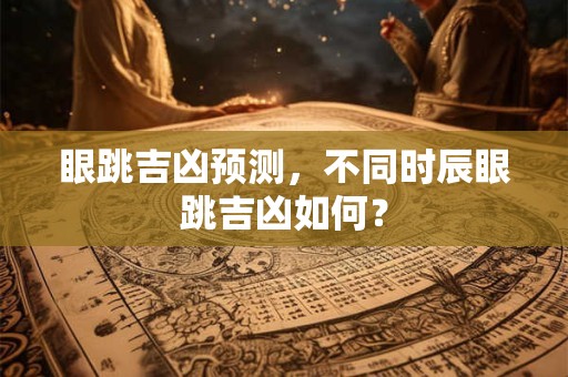 眼跳吉凶预测，不同时辰眼跳吉凶如何？