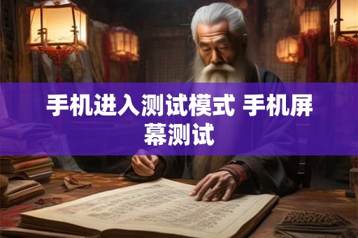 手机进入测试模式 手机屏幕测试