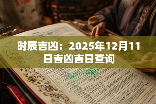 详细阅读:时辰吉凶:2025年12月11日吉凶吉日查询 时辰吉凶:2025年12月11日吉凶吉日查询