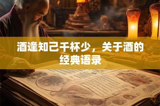 酒逢知己千杯少，关于酒的经典语录
