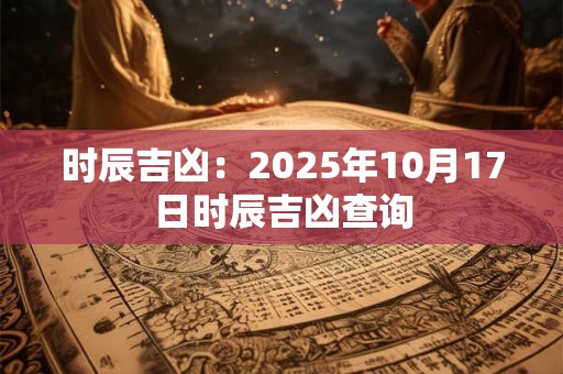 时辰吉凶：2025年10月17日时辰吉凶查询