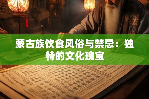 蒙古族饮食风俗与禁忌：独特的文化瑰宝