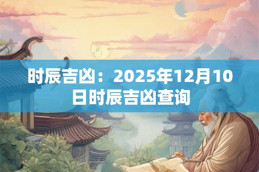 时辰吉凶：2025年12月10日时辰吉凶查询