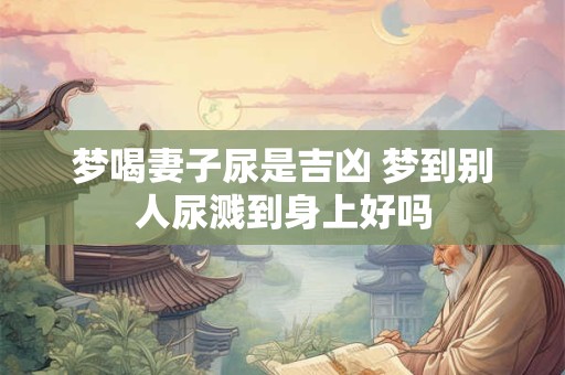 梦喝妻子尿是吉凶 梦到别人尿溅到身上好吗