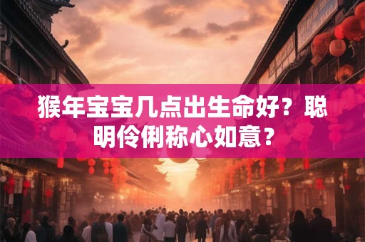 猴年宝宝几点出生命好？聪明伶俐称心如意？