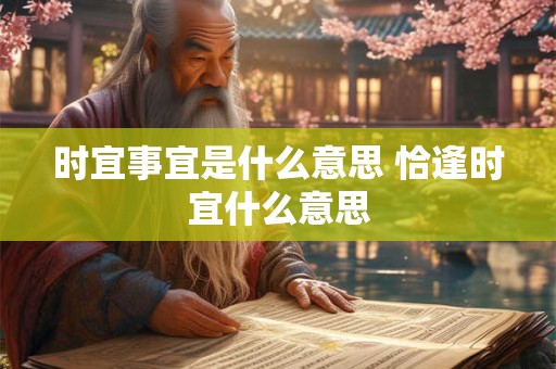 时宜事宜是什么意思 恰逢时宜什么意思