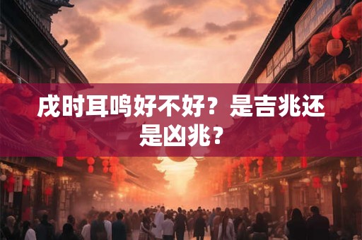 戌时耳鸣好不好？是吉兆还是凶兆？