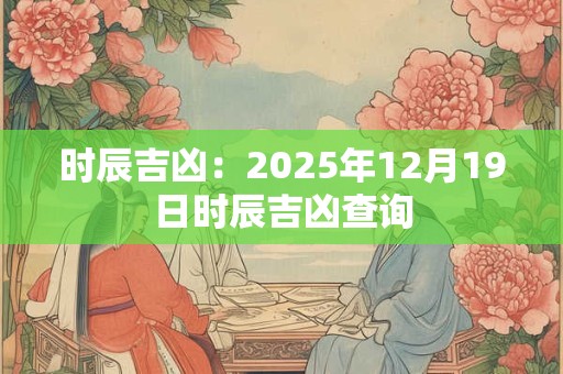 时辰吉凶：2025年12月19日时辰吉凶查询
