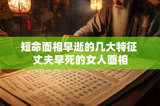 短命面相早逝的几大特征 丈夫早死的女人面相