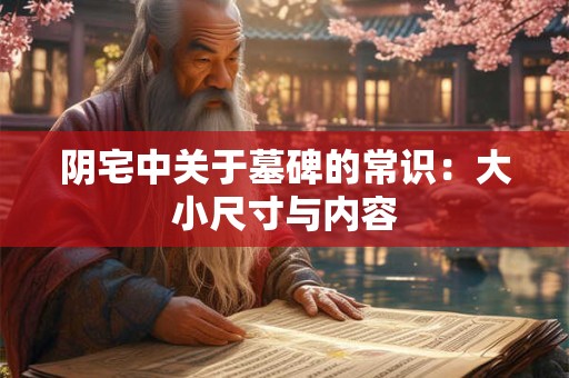 阴宅中关于墓碑的常识：大小尺寸与内容